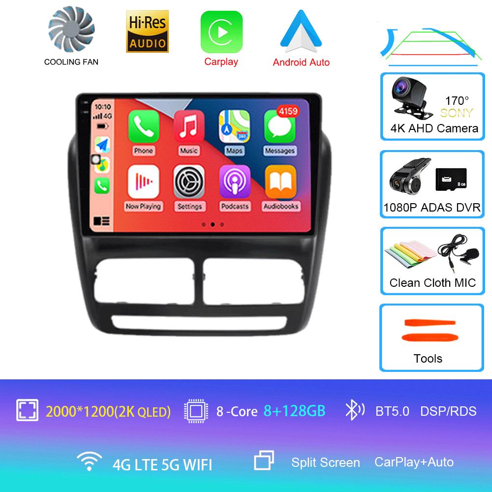 Car Radio Android 14 For FIAT Doblo 2010 2011 2012 - 2015 Navigation GPS Multimedia Video Player Stereo Carplay+auto WiFi+4G BT