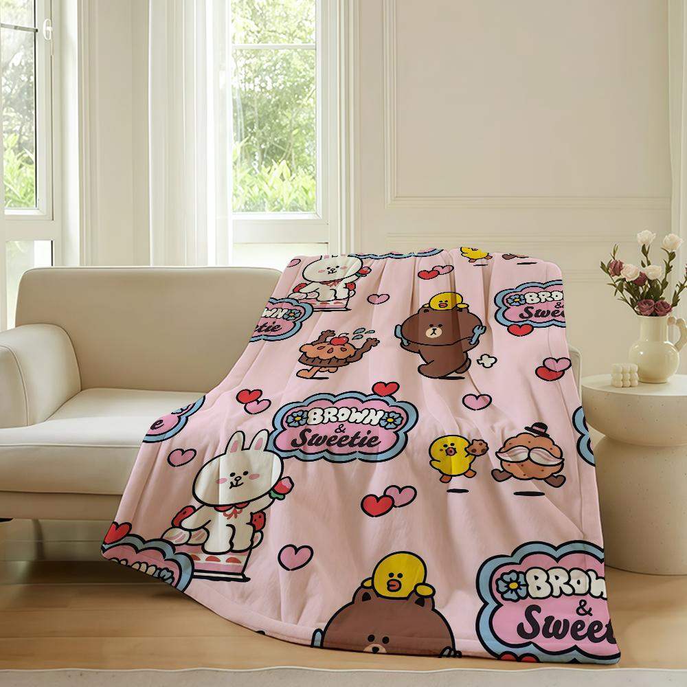 Kreslená roztomilá C Cony B Brown Deka Na Pohovku Kancelář Postel Letadlo Cestování Spánek Čtení Relaxace Kempování Měkká A Teplá