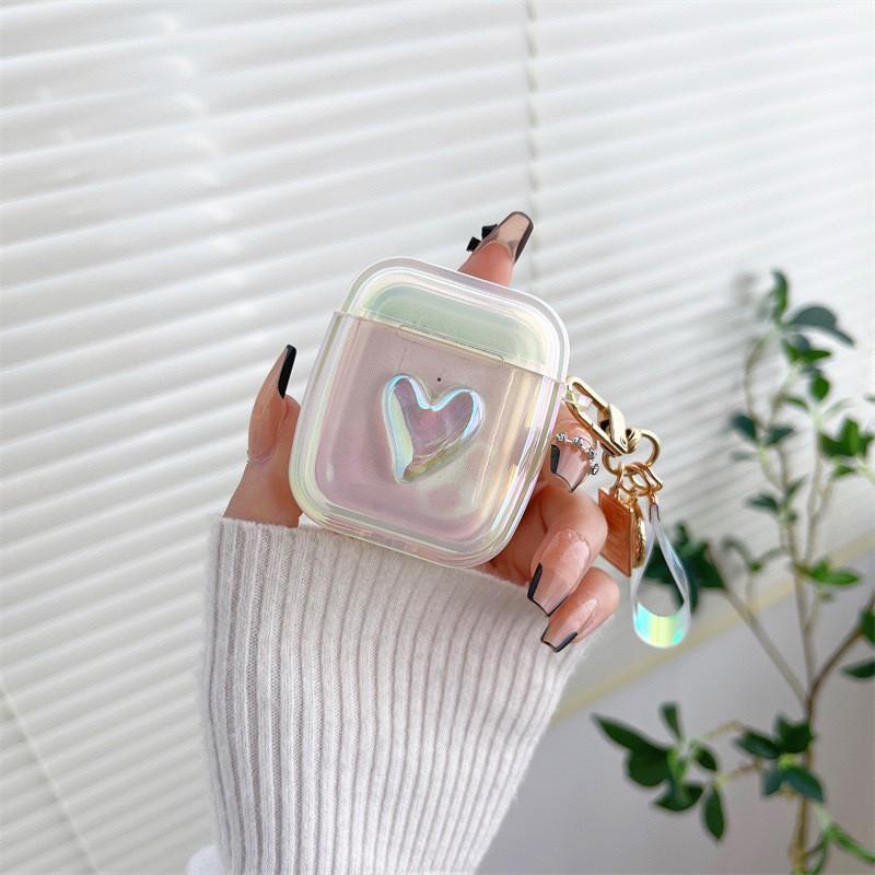 

Suitable AirPods S1/2/3 Generation Pro Silicone Transparent Laser Bluetooth Protective Case Hanging Rope Headphone Cover AirPods 3 Generation