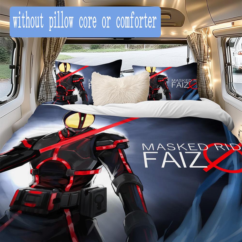 Kamen Rider Faiz Pattern Bedding,Quilt Set Quilt Cover Pillowcase Home Birthday Gift (1*duvet cover+2*pillowcase,without core)DSJT261018057