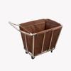 Tan Mujian Rectangular Laundry Linen Cart with Handle