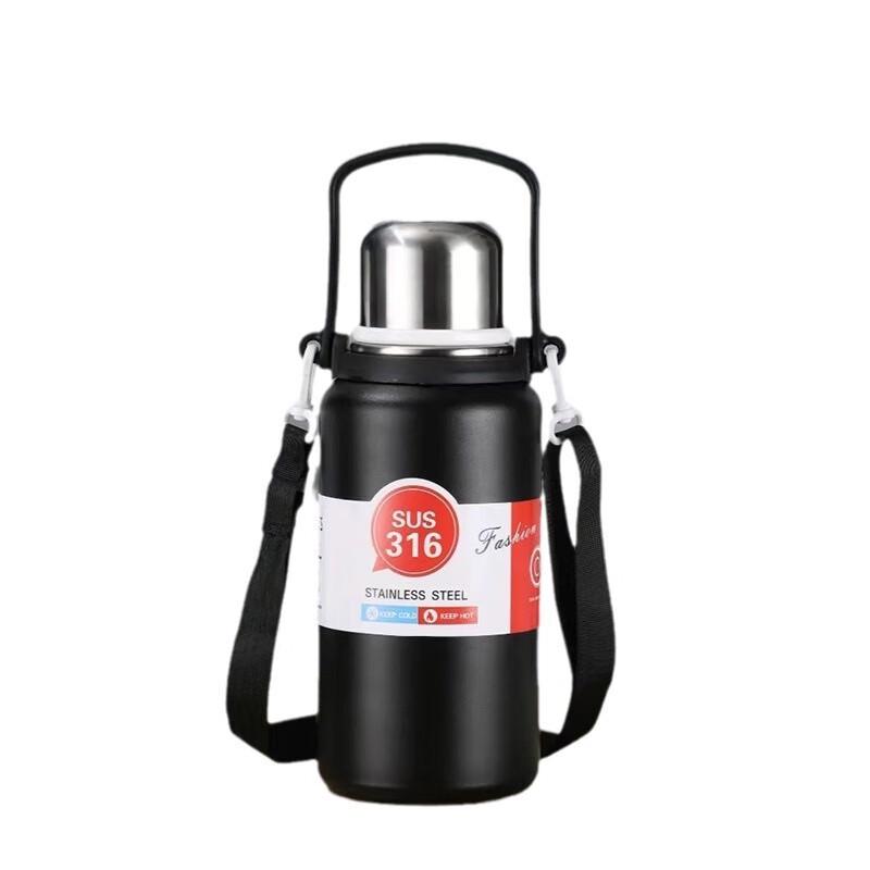 MRSIKEY Large Capacity Stainless Steel Insulated Water Bottle with Straw & Handle