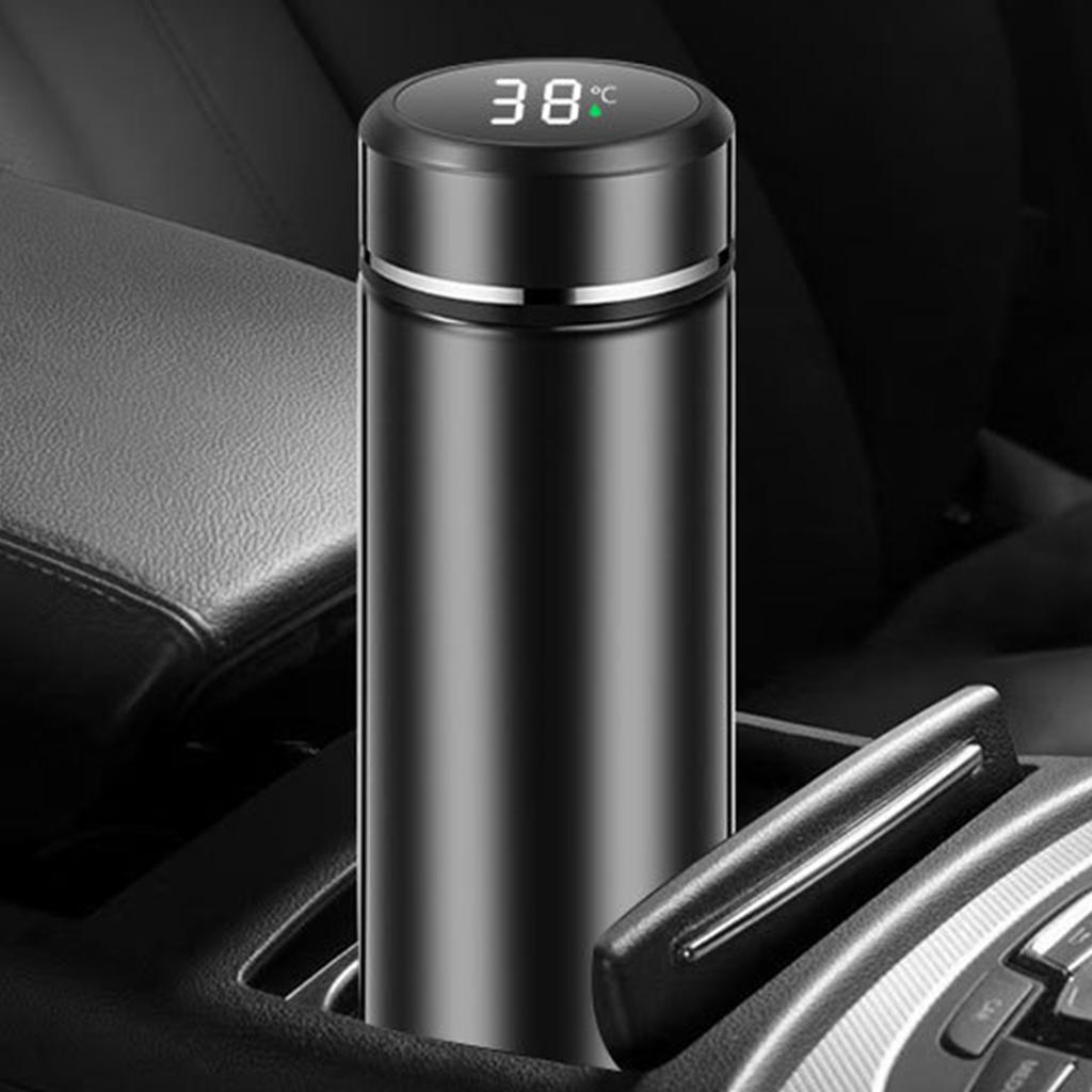 500ml Smarte Vakuumisolierte Edelstahl-Wasserflasche LED-Temperaturanzeige Auslaufsicher Tragbar für Zuhause, Reisen, Sport