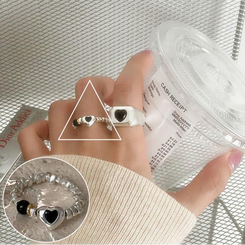 Korean Style S925 Silver Plated Geometric Open Finger Ring - Women's Vintage Hip Hop Jewelry for Index or Pinky Finger.