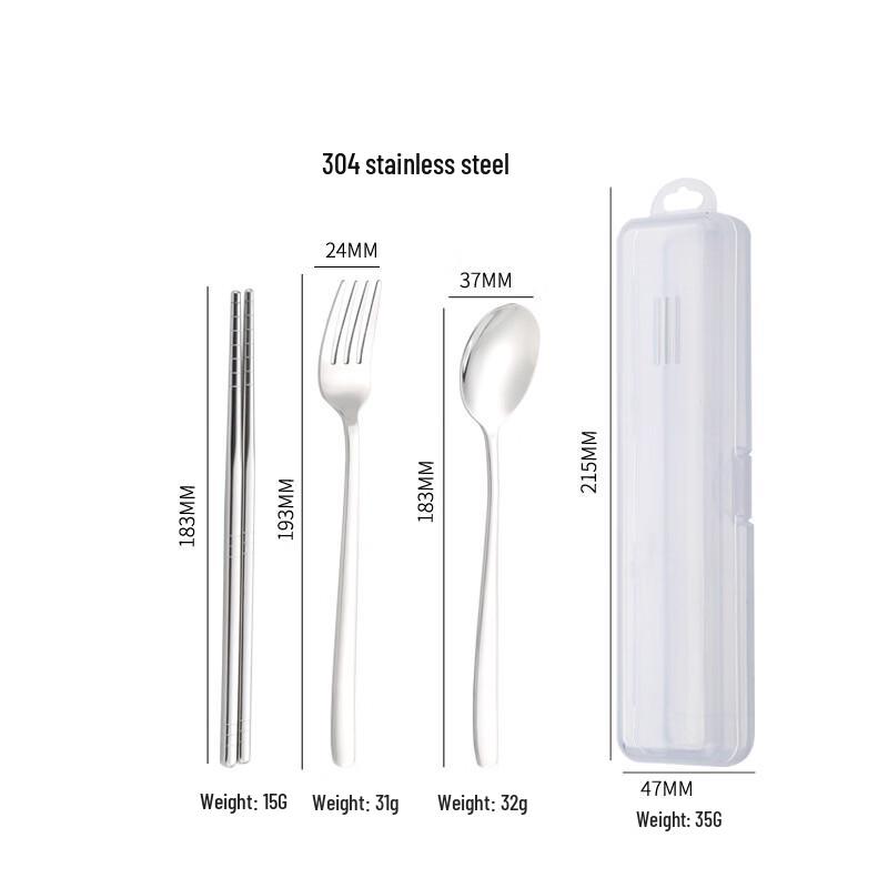 304 Stainless Steel Spoon, Fork & Chopsticks Set