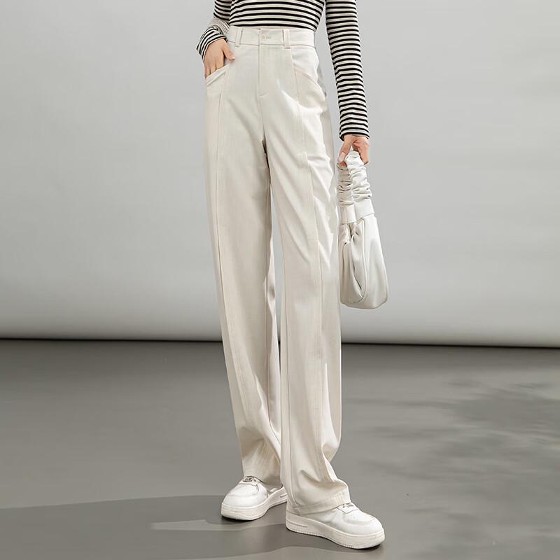 Fanzhen Women's High-Waisted Draped Wide-Leg Suit Pants