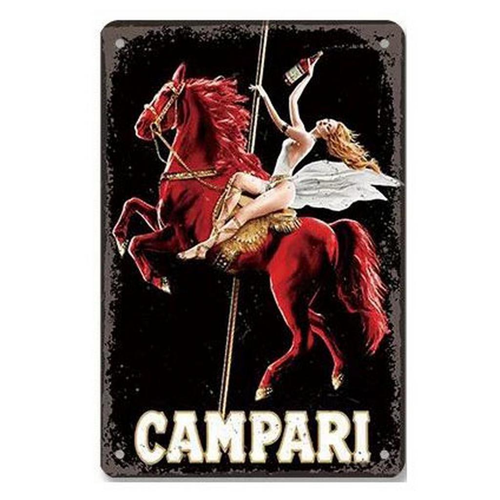 Campari Metal Tin Signs Martini Wall Decoration Plaque Vintage Art Poster Iron Painting for Man Cave Home Cafe Garden Club Ba