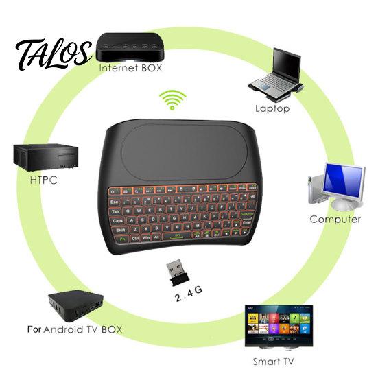 D8 Mini Barevná Podsvícená Bezdrátová Klávesnice Vzduchová Myš Touchpad pro Chytrý Televizor