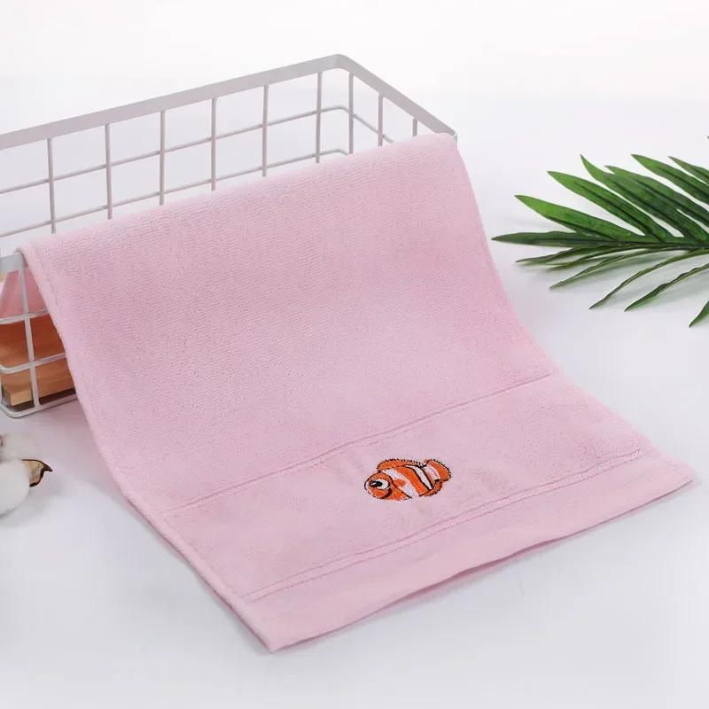 50CM*25CM Towels Baby Face Towel Soft Embroidered Absorbent Cotton Bath Towels for Newborn Kids Handkerchief Shower Stuff
