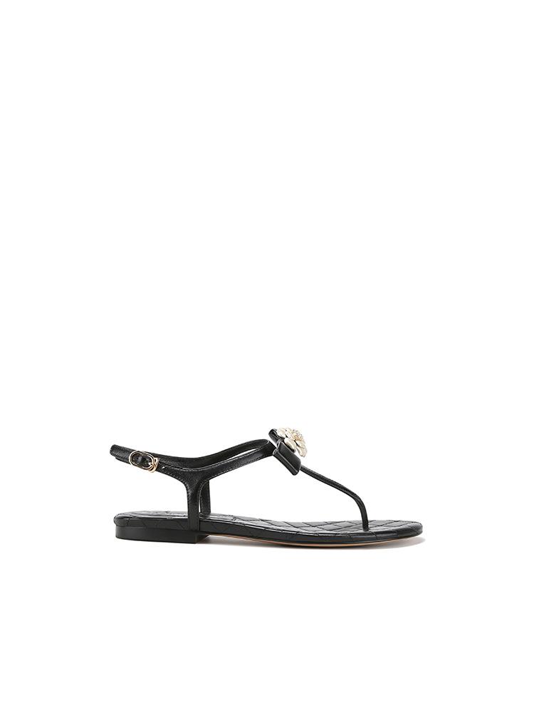 Yuanlitong Summer New High-heeled Sandals Women Wear Versatile High-end Camellia Flat Sandals Women's Fashion