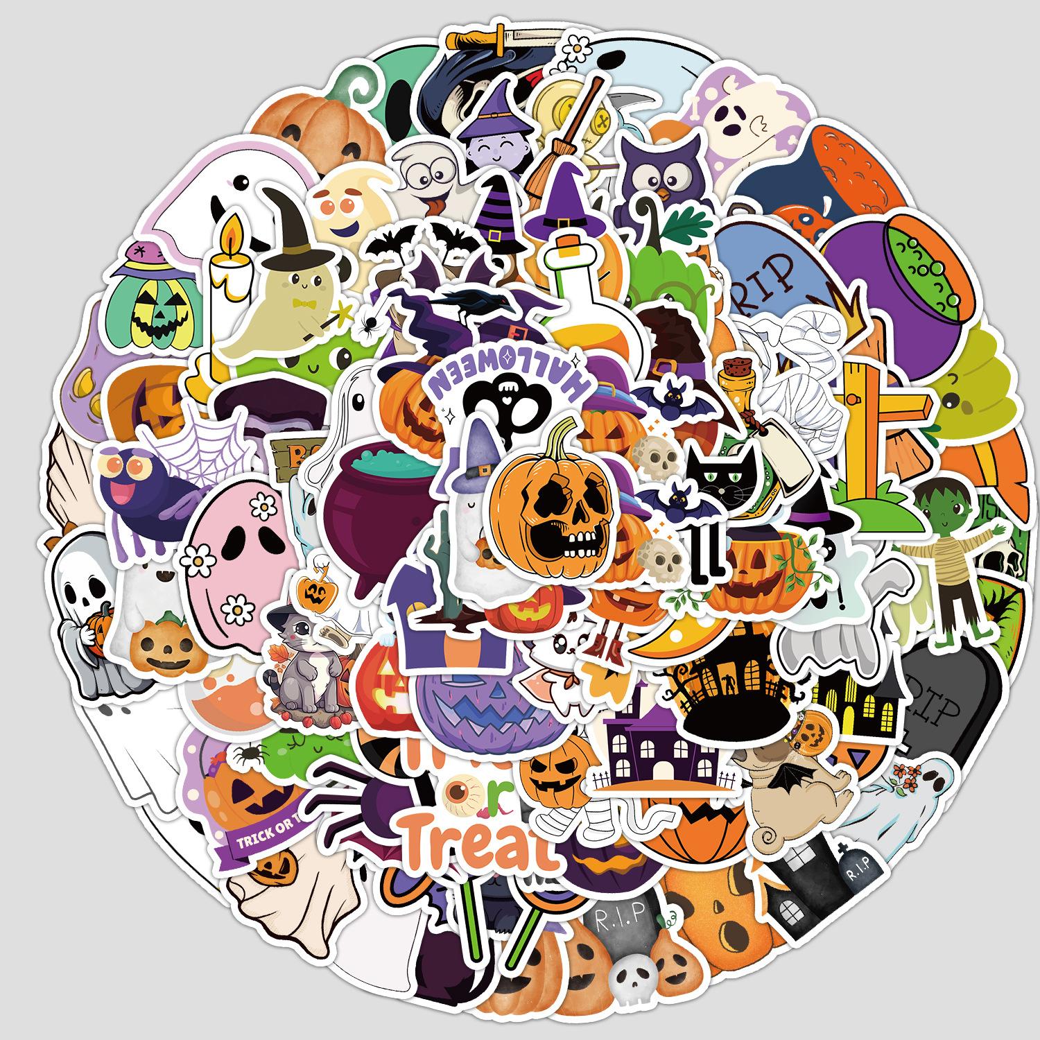 

100 Halloween Series Graffiti Stickers Water Cup Suitcase Waterproof Decorative Stickers Holiday Stickers