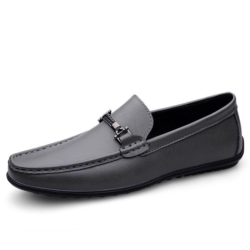 Men's Leather Slip-On Loafers - Casual Flat Driving Shoes In Large Sizes