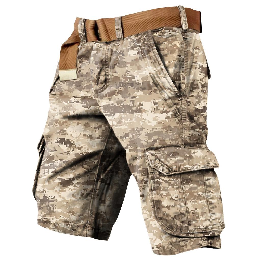 Men's Independence Day Printed Multi Pocket Workwear Shorts