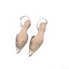 Fashion Summer pointed rhinestone transparent low heel flat sandals spring  summer new styles niche Baotou style women's shoes