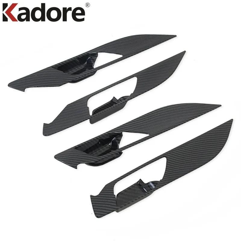 Car ide Inner Door Handle Bowl Cover Trim For Hyundai Cantus Creta ix25   Carbon Fiber Interior Molding Accessories