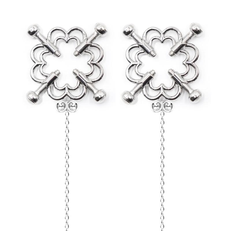 1 Pair Feather Metal Bells Nipple Clamps SM Nipple Ring Flirting Teasing Sex toys Bondage Kit Slave Bdsm Girl Exotic Accessories