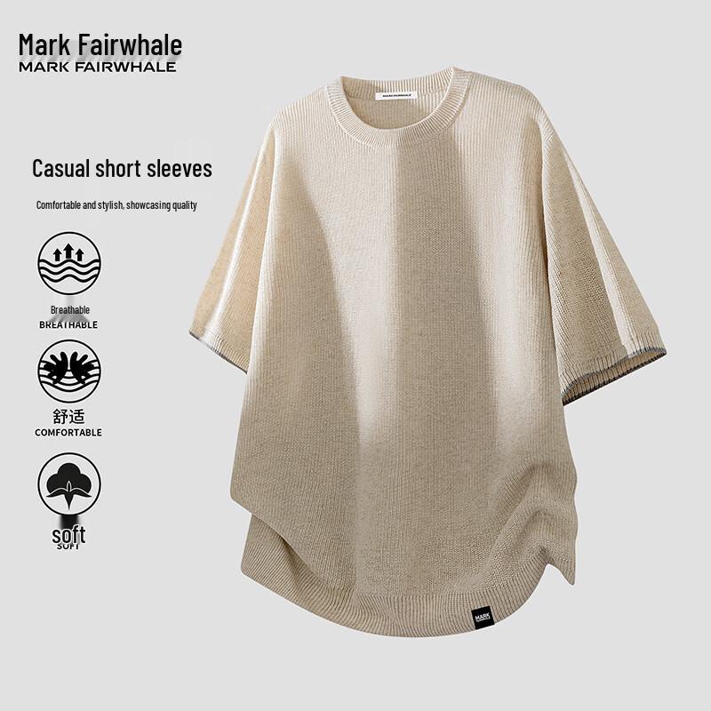 Mark Fairwhale Herren lockeres kurzärmeliges Strick-T-Shirt