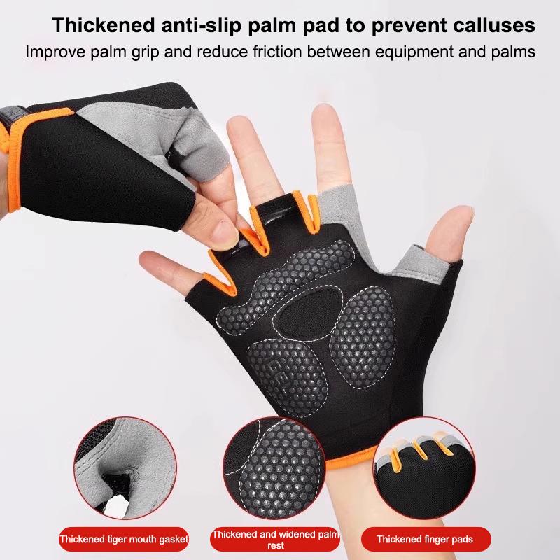 Breathable Gym Gloves Half Finger Anti Slip Sports Gloves for Men Women Fitness Weightlifting Workout Comfortable Training