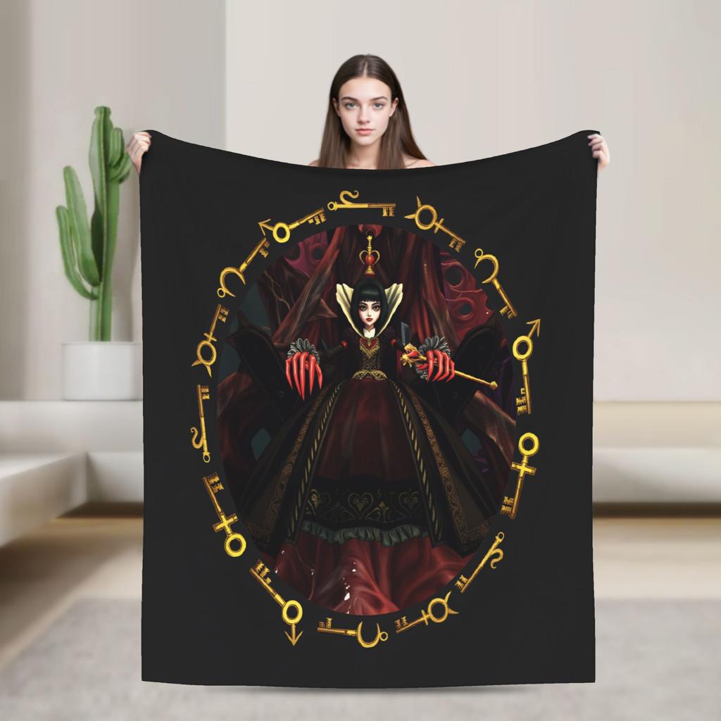 Dark Alice Madness Returns Game Blanket  Super Warm Novelty Plush Bedding Throws Home Decor Flannel Bedspread Bed Cover