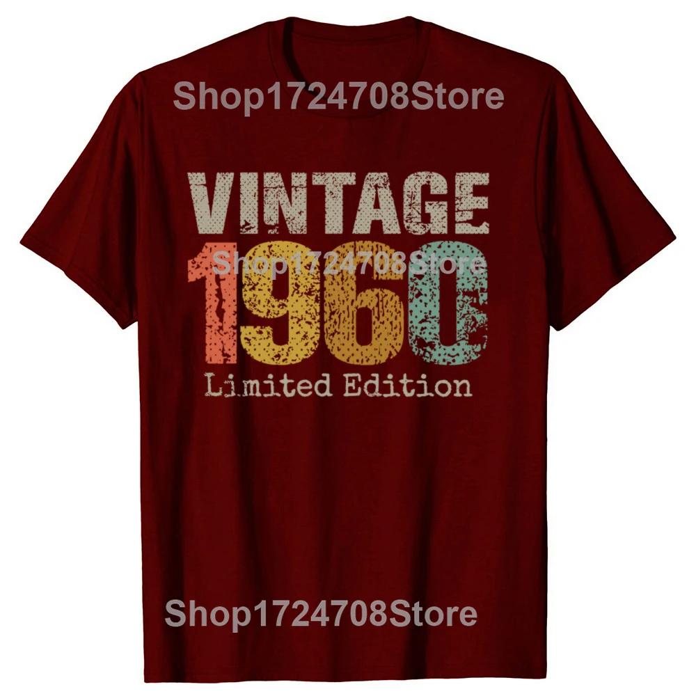 New Men 64 Year Old Gifts Vintage 1960 Limited Edition 64th T Shirt Casual Tee Shirt Casual Short Sleeve Vintage Couples T-Shirt