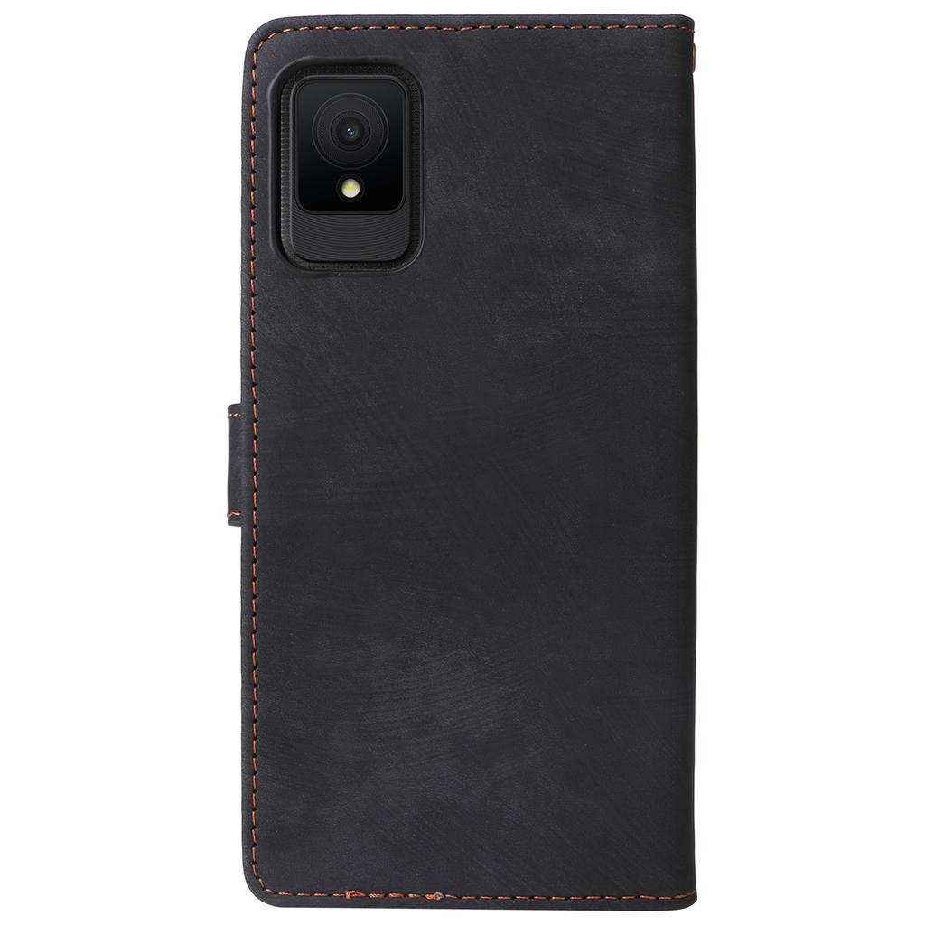 For TCL 502 Case RFID Blocking Drop-proof Wallet Phone Cover with Handy Strap