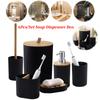 6Pcs/Set Soap Dispenser Box Housewarming Gift Toothbrush Holder Bath Accessory Bottle Trash Can Bamboo Plastic Bathroom Storage