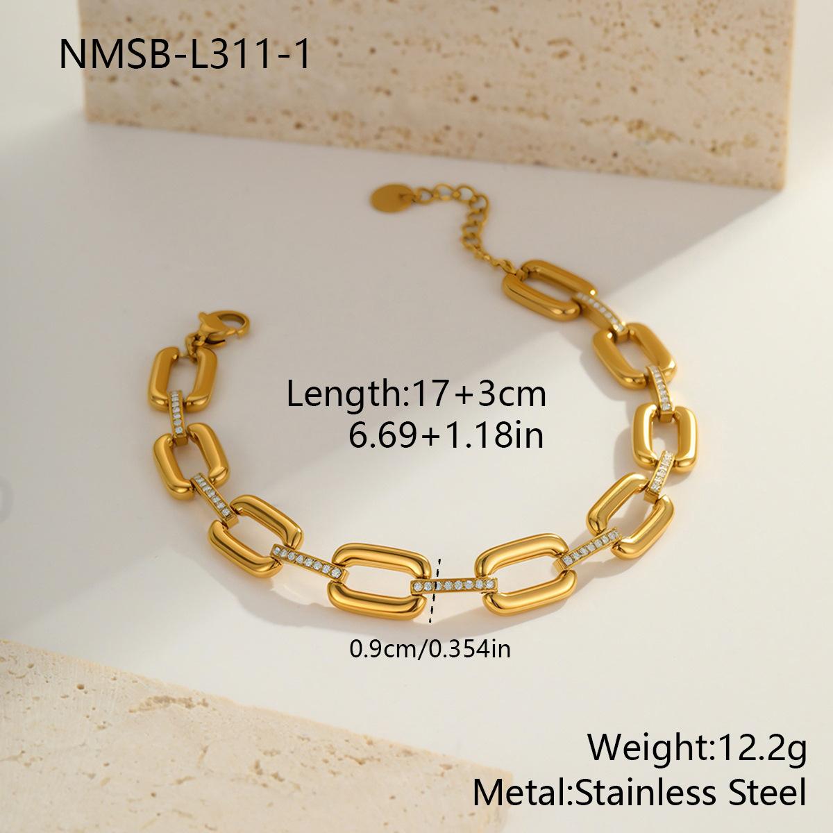 GEMCHIC Women s Stainless Steel Round Heart Zircon Bracelet Vintage Gold Plated Fashion Jewelry