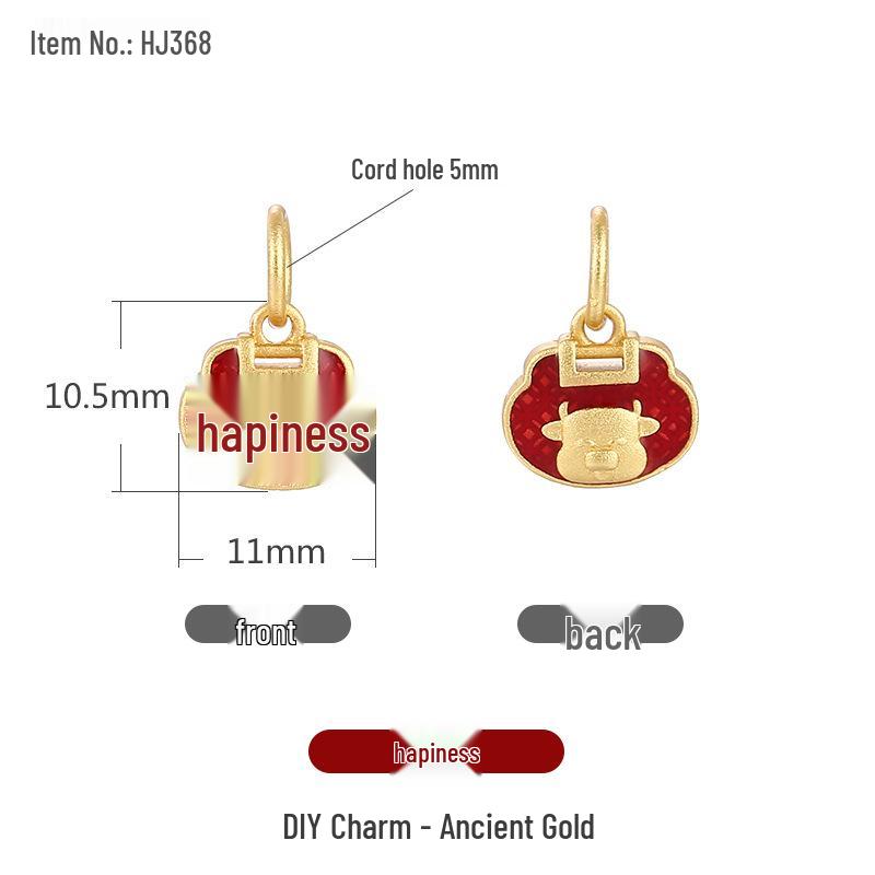 Ancient Gold Cloisonné Ethnic Charm Spacer Beads Pendant for DIY Bracelet Mala Accessories