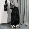 American Style Men's Workwear Casual Wide-Leg Pants with Drawstring and Cuffed Hem