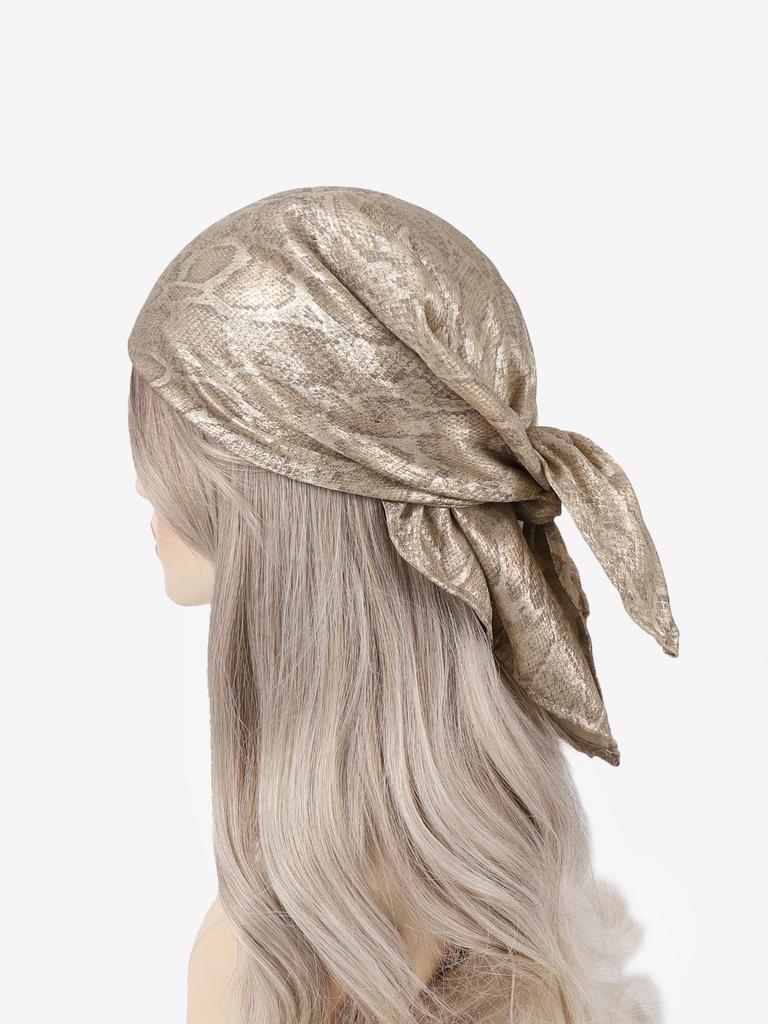 1pc Y2K Style Retro Spicy Leather Headscarf Hat Women Summer Square Scarf Hip-hop Kerchief Series Versatile Headband Hair Scarf
