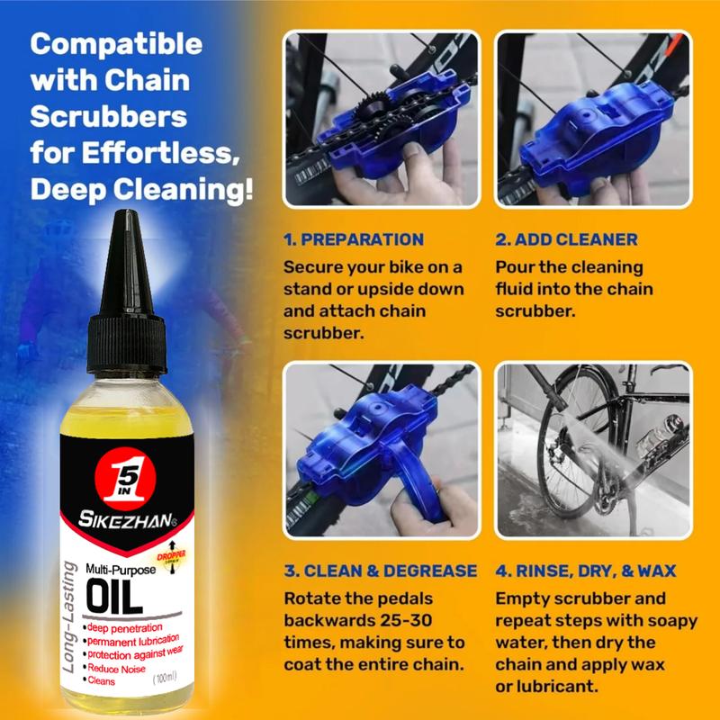 Bike Chain Cleaner and Lubrication Kit Portable Scrubber Wash Tool for Cycling Maintenance Bicycle Chain Maintenance