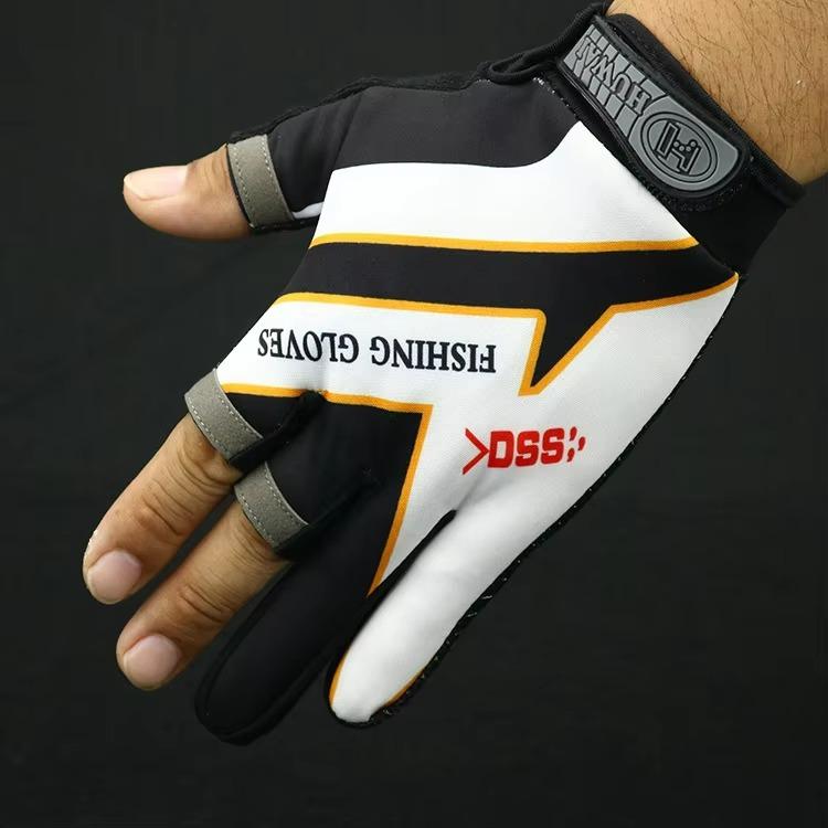 Fischerhandschuhe Herren und Damen Outdoor-Nutzung Fischereischutz Anti-Rutsch 3-Finger-Schnitt Aktives Fischereigerät Angelhandschuhe