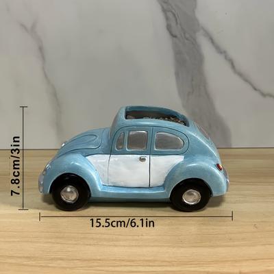 Blue Vintage Car Planter Cute Succulent Pots Small Plant Pots with Drainage Hole Retro Creative Car Flower Pot for Home Garden