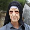 Half-face Mask Costume Prop for Elderly Women, Latex Character, Haunted Nun Mask, Prank Headgear