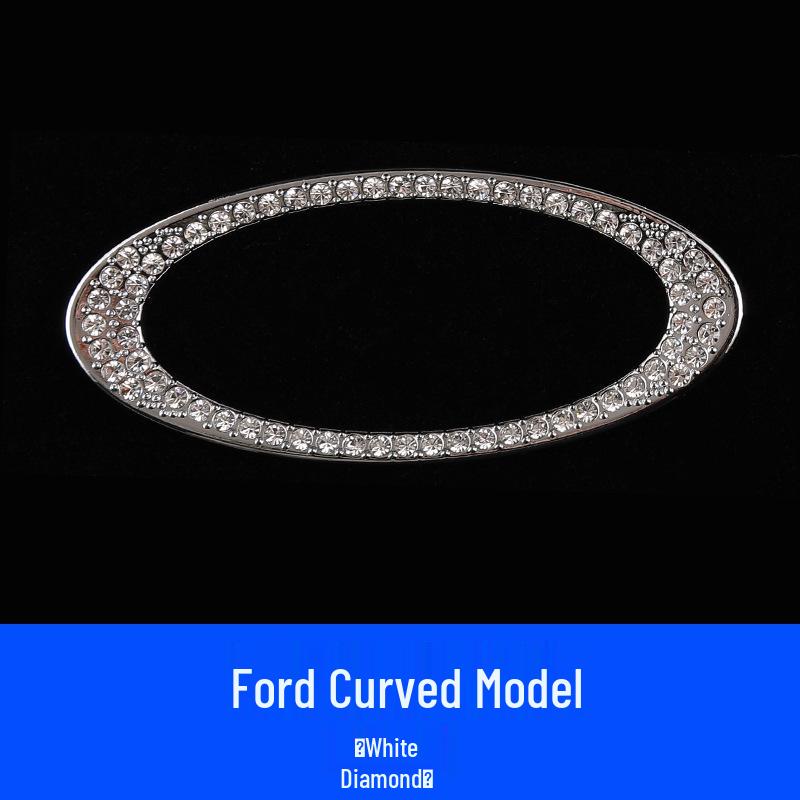 Naklejka z logo na kierownicę z cyrkoniami - Stylowa dekoracja wnętrza samochodu