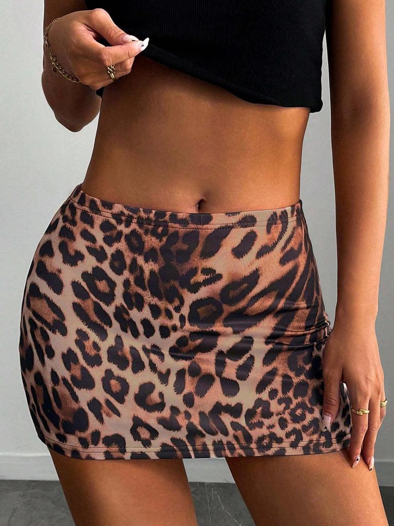 Women's Slim Leopard Print Mini Skirt