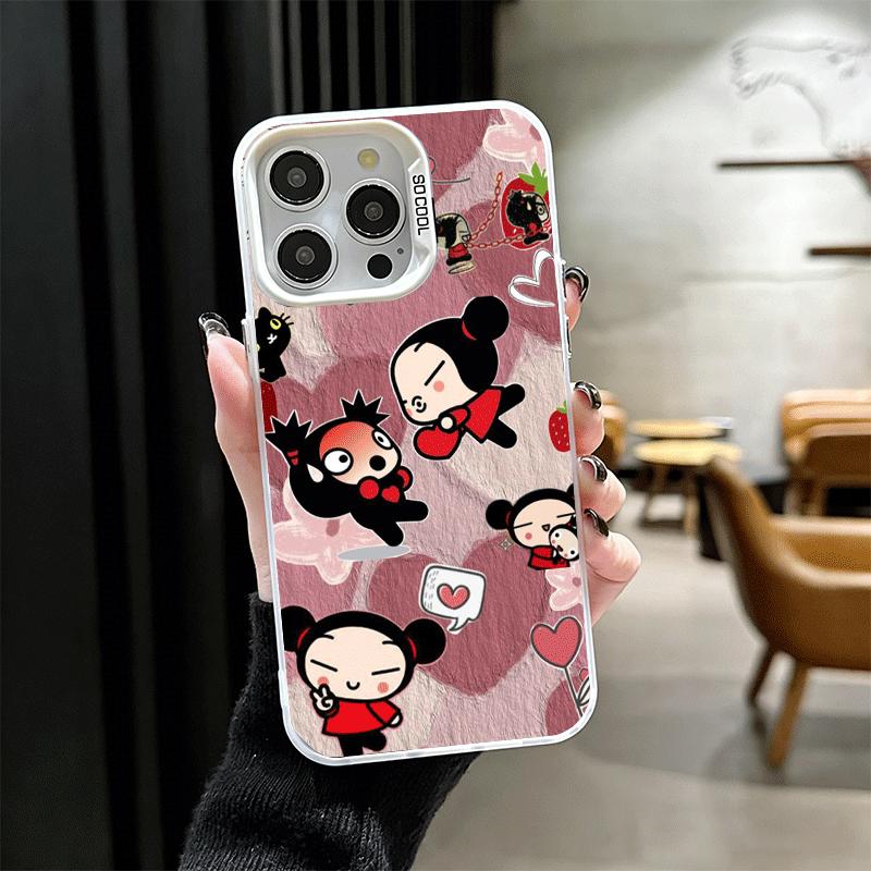 Cartoon Cute Pucca Garu Soft Phone Case for iPhone 15 16 17 Pro Max 17Air 16E 14 Plus 13 12 Mini Shockproof Cover Back Shell