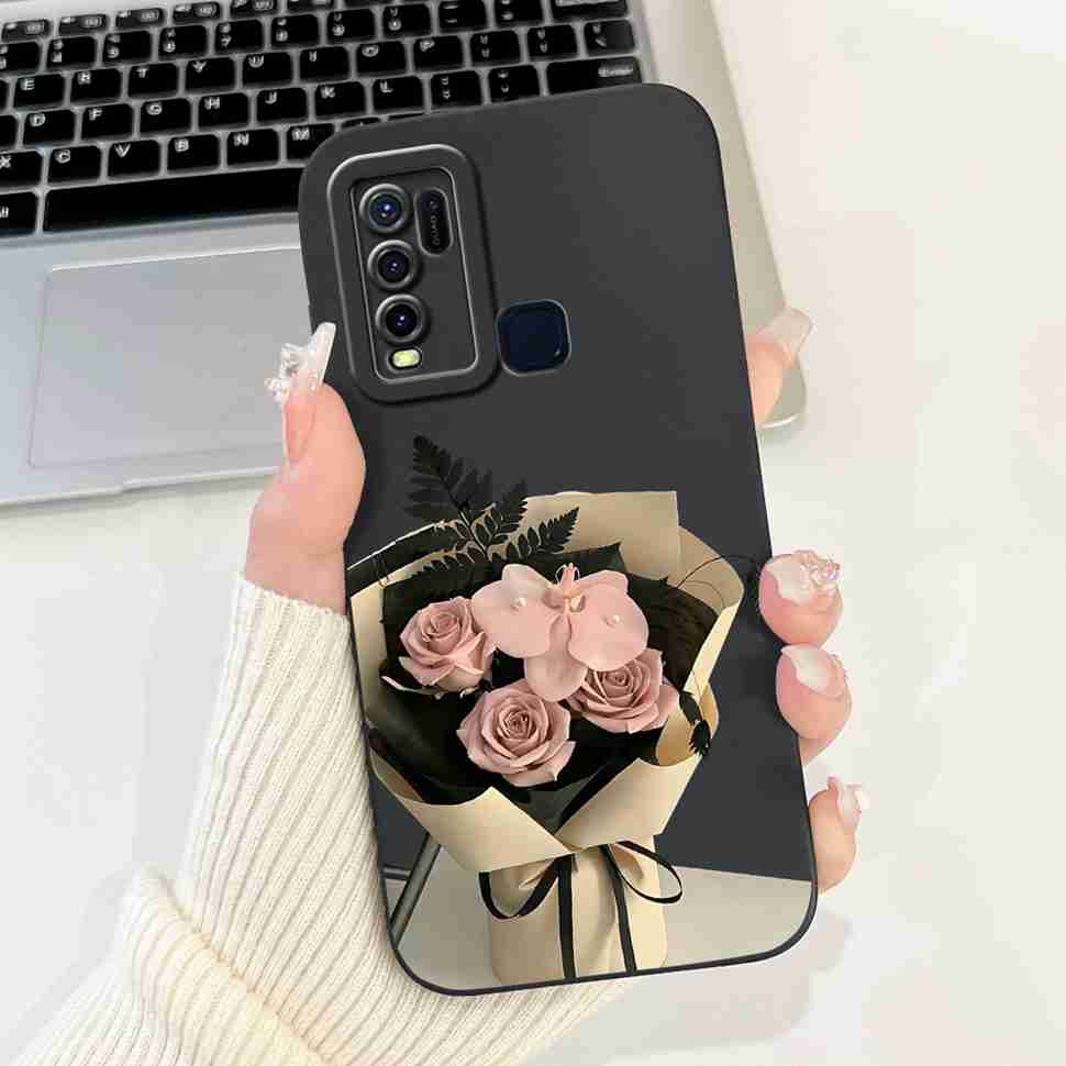 For vivo Y50 2020 1935 6.53" Case Cherry Girl Soft Silicone Cover Cartoon Rabbit For Vivo y50 VIVO Y50 V1965A Phone Cases Bumper