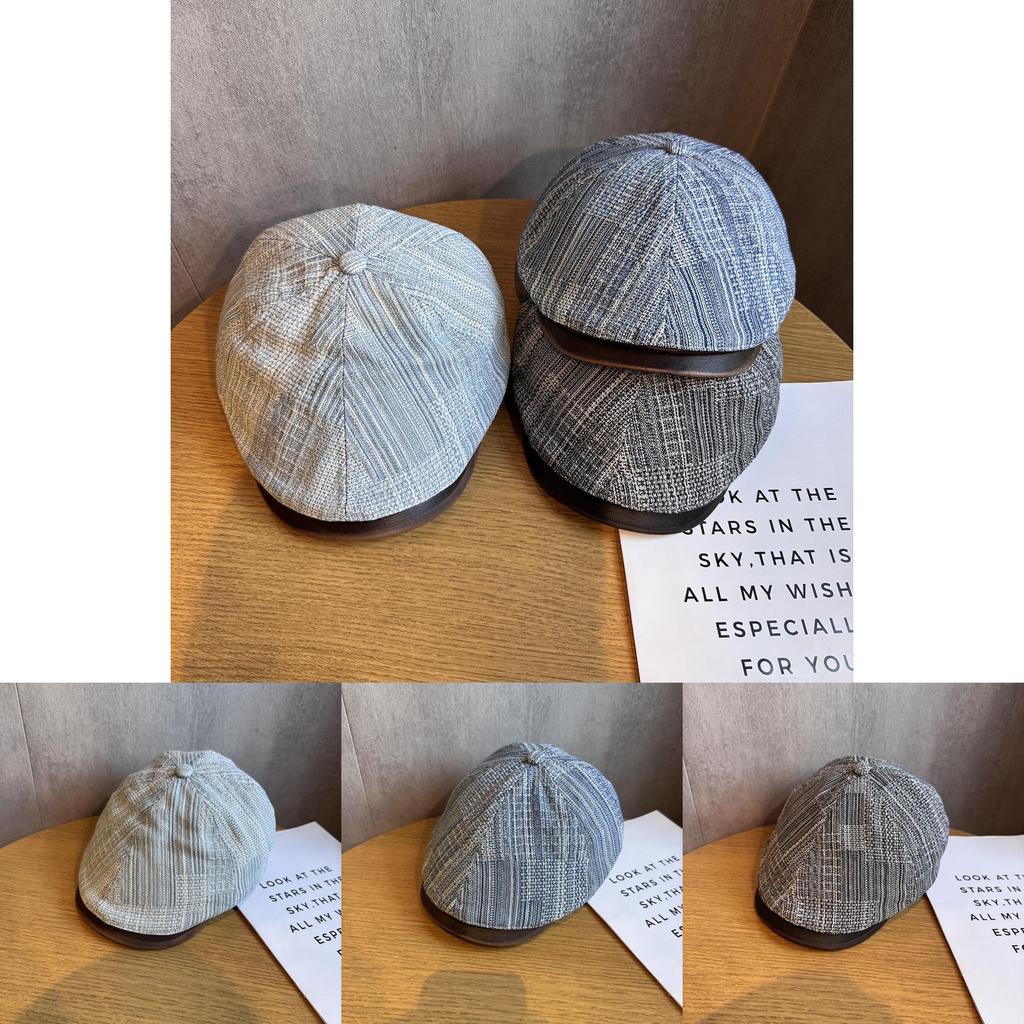 Retro Spliced Design Denim Cap For Women With Sunshade And Breathability For Casual Summer Style