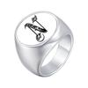 Vnox Personalized Retro Initials Signet Ring for Men, 20mm Wide Band Rings Stainless Steel Letters Custom Jewelry Gifts for Him
