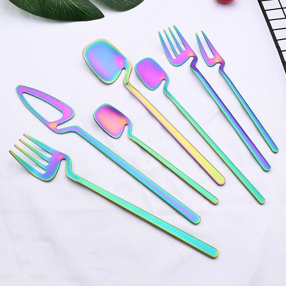 4 stk Gull Kaffe Te røreskje Langt skaft iskrem dessertskje Miljøvennlig 304 rustfritt stål servise Kjøkken