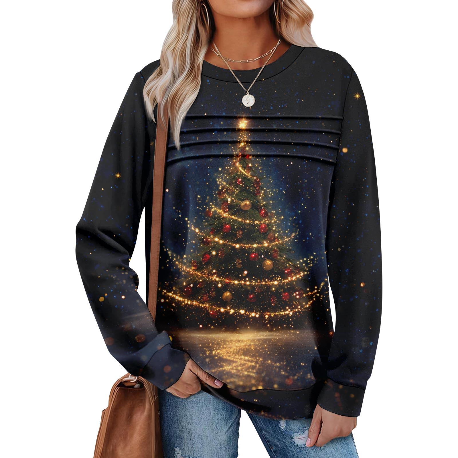 

Женский повседневный свитшот с длинным рукавом и круглым вырезом, приталенный плиссированный топ XL