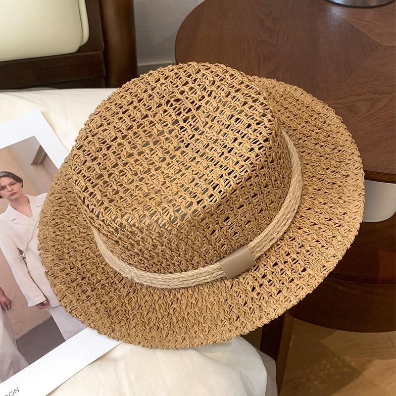 

Summer Money Woven Straw Hat for Women Retro French Wide Brim Sun Hat UV Protection Beach Vacation Outdoor Sunshade for Ladies M 56-58cm хакі