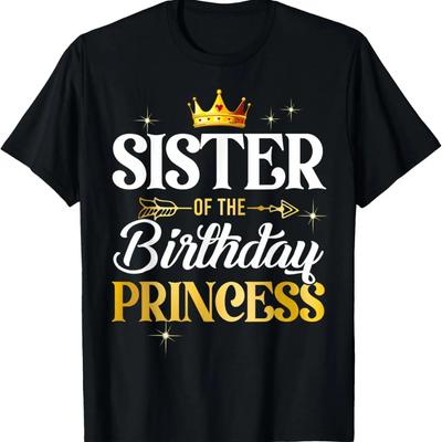 Schwester der Geburtstagsprinzessin Mädchen Party Passendes Familien-T-Shirt