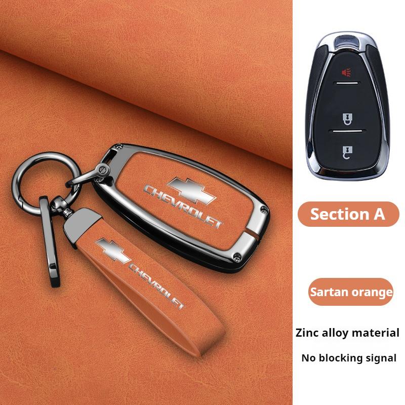 Funda de piel de aleación de zinc para llave de coche plegable, llavero para Chevrolet Cruze Aveo 2020-2024 BOLT Tracker Malibu Onix Cobalt Captiva Spark