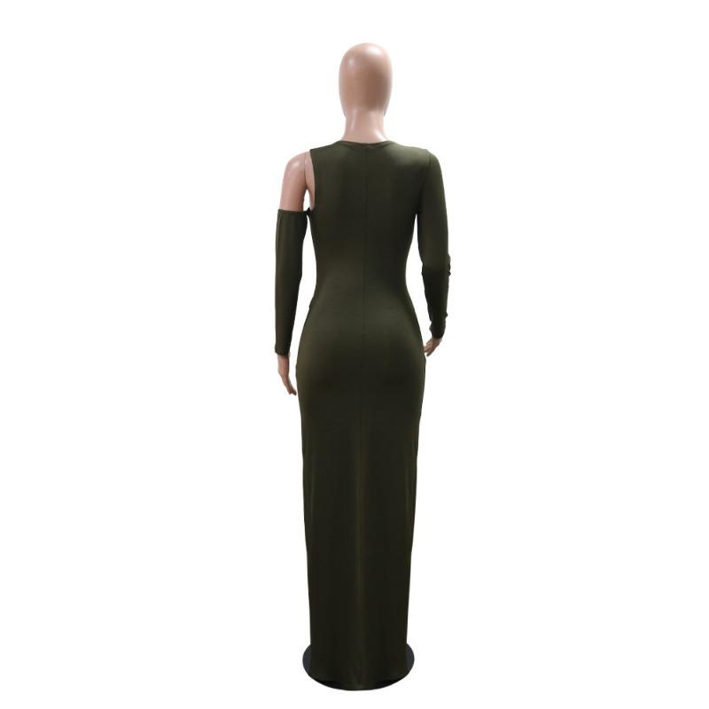 Damen Mode Enganliegendes Kleid Sexy Ausschnitt Schlitzkleid Kleid