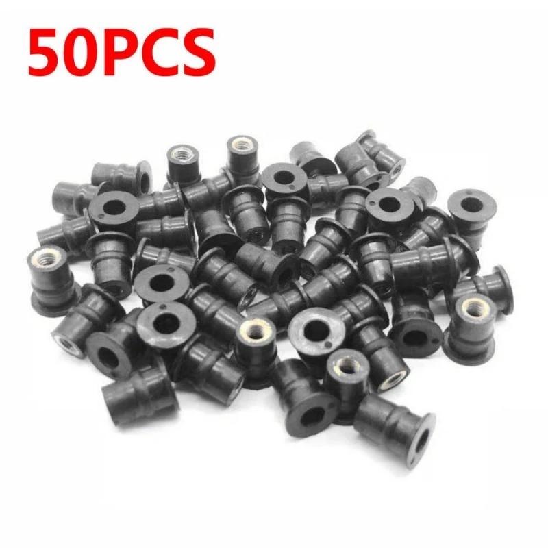 10/20/50/100 Pcs M5 Rubber WellNut 5mm Metric Motorcycle Windscreen Well Nut Wellnuts Brass NUTS For Windscreens Fairings Cowl