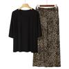 Pajamas Women's Spring and Summer New V-neck Short-sleeved Cotton and Linen Pants European and American Large-size Loungewear Two-piece Set