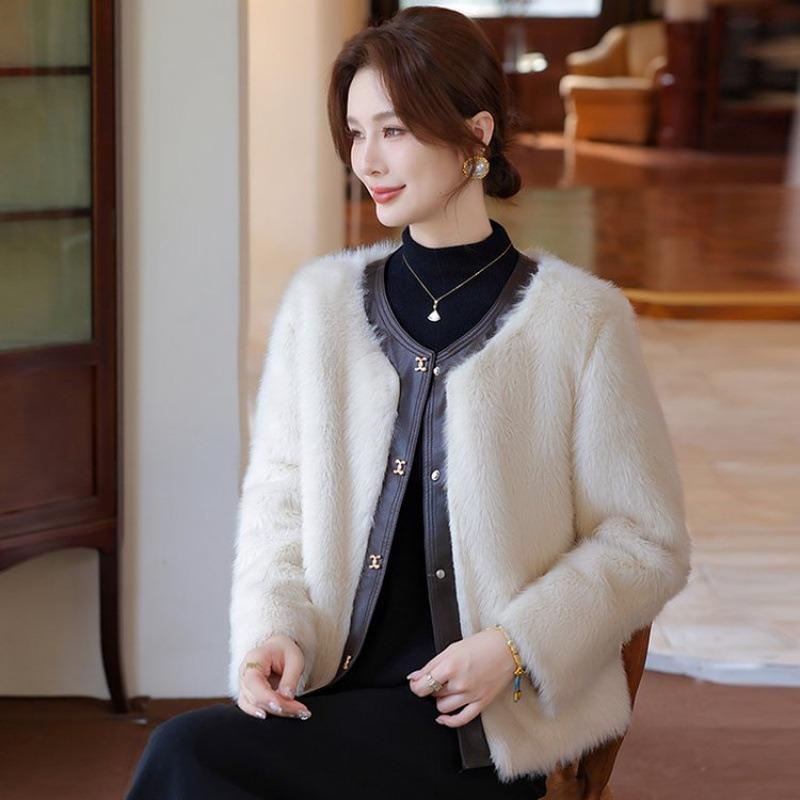 Mom Winter Mink Fleece Jacket Fur Integrated Coat Dignified Atmosphere Imitation Leather Fur Top Women