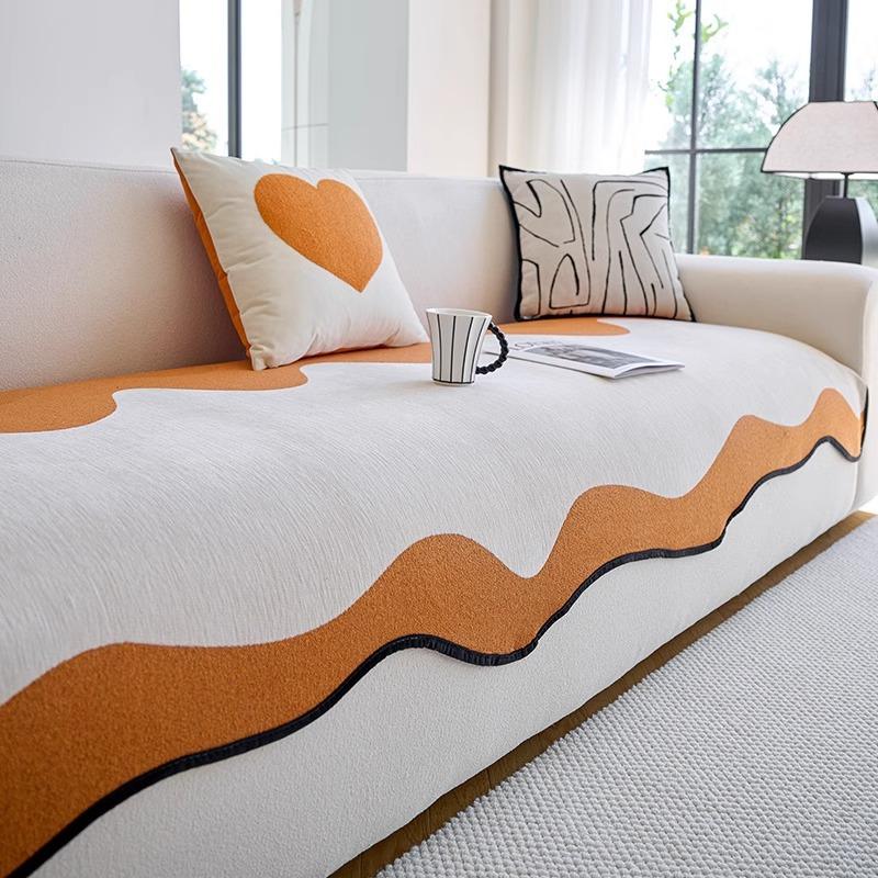 Irregular Special-Shaped Sofa Cushion, Universal Non-Slip Seat Cushion For All Seasons, High-End Four-Seater Straight-Row Leather Sofa Cover